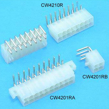 0.165&quot;(4.20mm) Pitch Power Dual Row connectors Wafer, CW4201R, CW4201RA Series