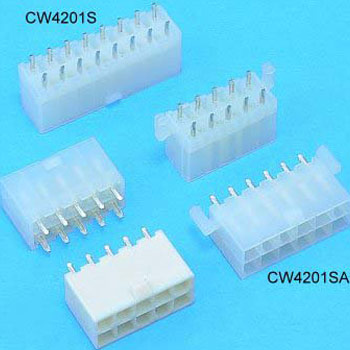 0.165"(4.20mm) Pitch Power Dual Row Connectors Wafer, CW4201S, CW4201SA Series