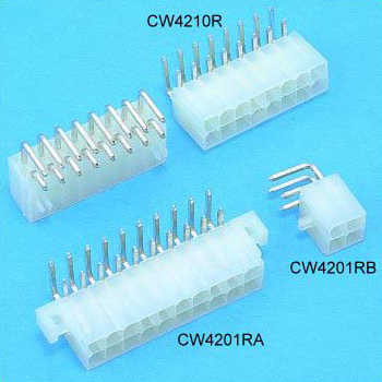 CW4201RB Series,0.165"(4.20mm) Pitch Power Dual Row Connectors Wafer